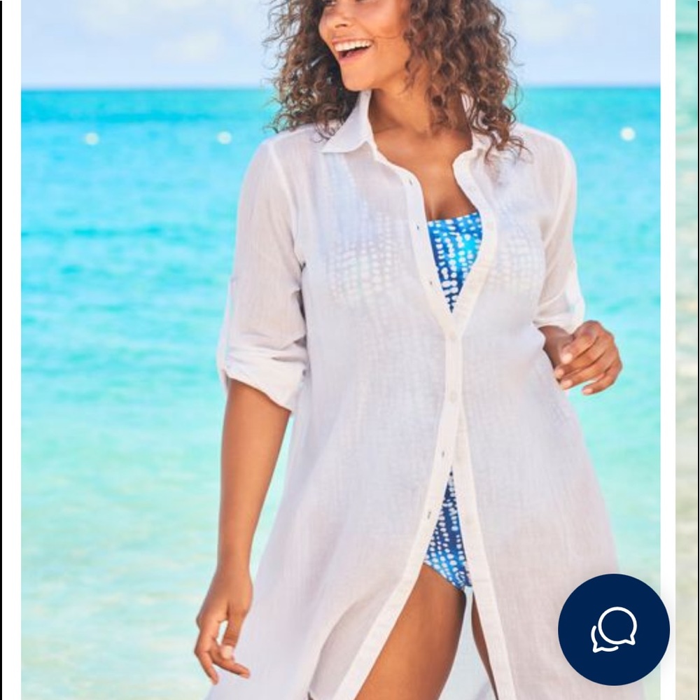 New!  BUTTON-FRONT SWIM COVER UP